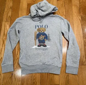 Polo Ralph Lauren Size Sx Polo Bear Hoodie Pull Over Sweatshirt Ski Bear Graph. thumbnail 1