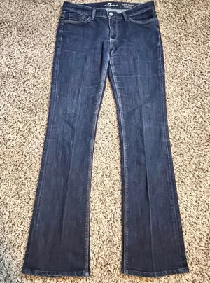 7 For‎ All Mankind High Waist Bootcut Jean Dark Wash Blue Denim USA 31x31.5 thumbnail 1