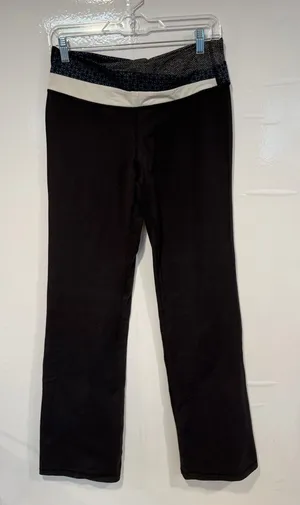 Black Vintage Lululemon Wide leg Yoga Pants with Contrast Waistband thumbnail 1