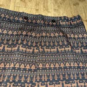 Peppermint Reindeer Fair Isle A-Line Skirt Navy Copper Medium‎ Cottagecore thumbnail 3