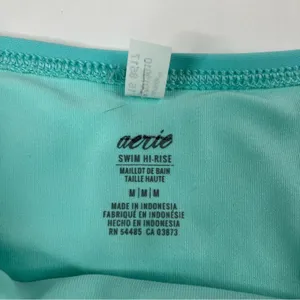 Aerie Aqua Blue Bikini- Halter Wrap Top, High Waist Bottoms Womens Medium thumbnail 2
