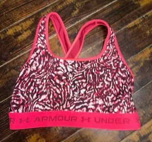 Under Armour pink Athleisure M abstract sports bra thumbnail 1