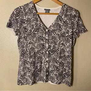 Ann Taylor button Up Sleeve‎ top Office  size Medium thumbnail 1