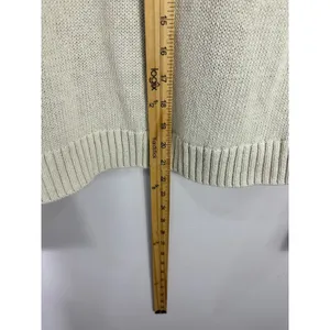 H&M Open Knit Collared Button Down Cardigan Womens Medium Ivory Tennis Prep‎ thumbnail 5