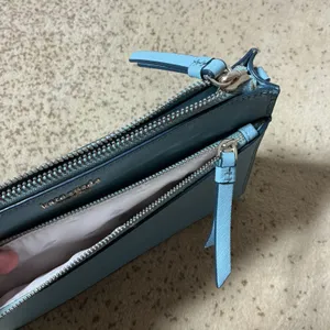 Kate Spade New York‎ Light Blue Saffiano Leather Triple Zip Crossbody Bag thumbnail 7