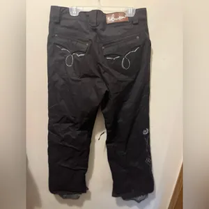 Burton ~ Dry Ride‎ Black Embroidered Snowboard Ski Pants ~ S thumbnail 9