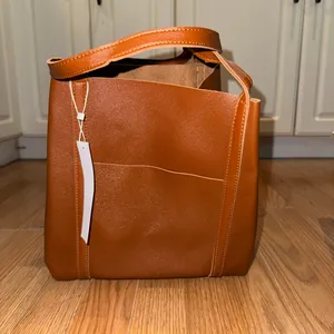 Danielle vegan leather tote bag Brown thumbnail 2