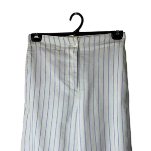 Faherty Malibu Linen Pant Women Small Blue White Stripe Lagenlook Preppy Coastal thumbnail 4