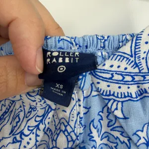 Roller Rabbit‎ x Target Blue Floral Block Print Midi Dress XS Smocked Pockets thumbnail 5