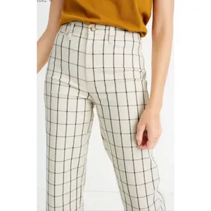 Madewell Slim Emmit Wide Leg Crap Pants Beige Black Striped 28 thumbnail 2