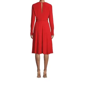 Equipment Femme Short Faun Red Twist Knot V Neck Midi Dress NWT Size 6 thumbnail 15