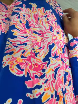Lilly Pulitzer 100% Silk Blue Floral Off-Shoulder Women’s Dress Sz S Bell Sleeve thumbnail 5