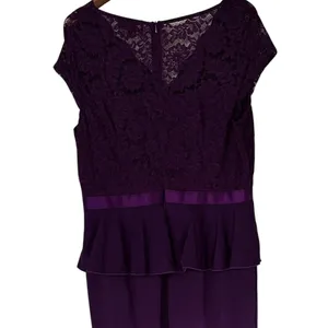 Missmay‎ Purple Lace Peplum Maxi Dress V-Neck Cap Sleeve Formal Gown XXL NWT thumbnail 7
