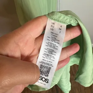 ASOS Design Pleated Cami Maxi Dress Drawstring Waist in Sage Green thumbnail 6