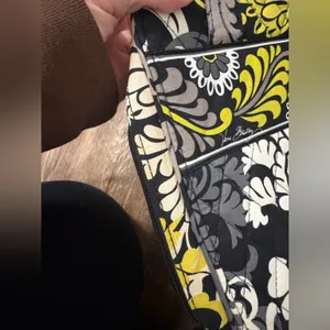 Vera Bradley Tech Organizer Baroque Black Yellow Floral Zip Mesh Pockets thumbnail 7
