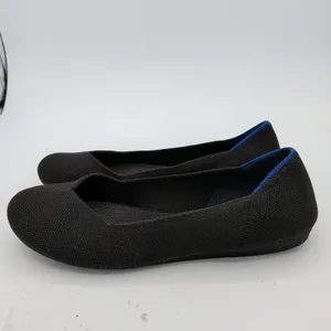 Rothys The Flat Black Solid Knit Ballet Flats Women 6 Machine Washable Eco Shoes thumbnail 2