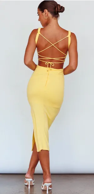 Selfie Leslie Dream Crush Lace Up Lemon Small NWT thumbnail 3