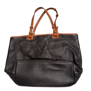 Dooney & Bourke Pebbled Leather Tote Bag Black‎ Old Money Minimalist Classic thumbnail 3