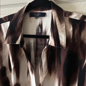 Rachel Roy‎ Womens Long Sleeve Abstract Tie Dye V-Neck Billowy Chic Top Size XL thumbnail 6
