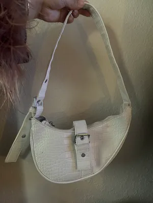 White Saddle Purse Handbag thumbnail 1