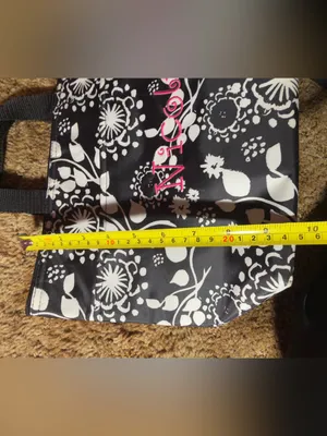 thirty-one Black Floral Lunch Bag with Pink Name Embroidery thumbnail 4