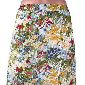 Commense Green Multicolor High Waisted Floral Peasant A Line Midi Skirt Size S thumbnail 4