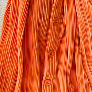 Peppermayo Soho Chic Shirt Plisse Dress, Tangerine, Size Small thumbnail 11
