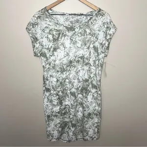 NWT Merrill Knit Travel Dress Green Putty Print Short Sleeve T-Shirt Dress Small thumbnail 11