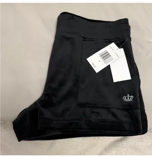 Y2K Style Juicy by Juicy Couture Black Velour Lounge Shorts NWT - L thumbnail 2