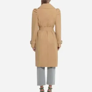 NWOT AVEC LES FILLES Puff Sleeve Belted Trench Coat Tan Camel thumbnail 4