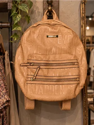 Steve Madden Women's Brown Leather Textured Backpack Bag thumbnail 1