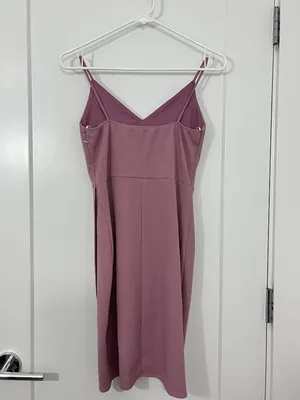 Lulu's Size Medium Mauve Orchid V-Neck Tulip Hem Bodycon Dress thumbnail 3