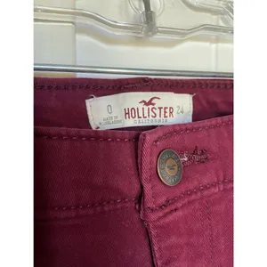 Hollister Burgundy Skinny Jeans Womens 0 24 Mid Rise Stretch‎ Cotton Denim Pants thumbnail 7