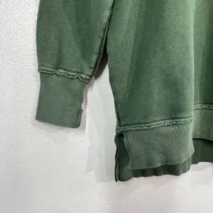 Aerie Distressed Oversized Sweatshirt Women's‎ S/P Olive Green Crewneck Pullover thumbnail 6