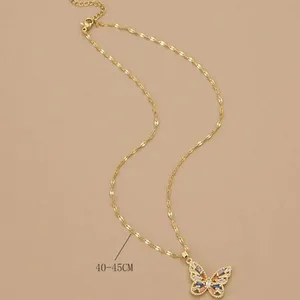 Women Zirconia Butterfly Stainless Steel Necklace thumbnail 4