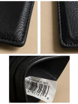Marc Jacobs Black Pebbled Leather Card Holder Wallet Gold Logo thumbnail 3