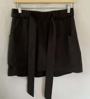 Kyodan women's size small‎ black skort skirt pockets elastic waistband belted thumbnail 1