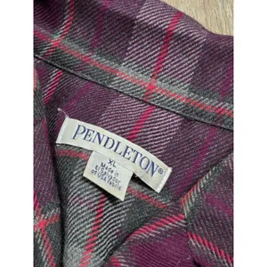 Pendleton 49er Jacket Plaid Vintage 1950s Merino Wool Button Purple Wine Red XL thumbnail 7
