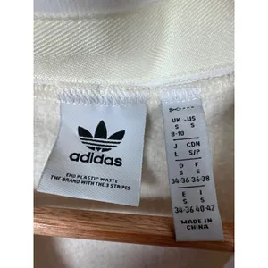 Adidas Cardigan Women Small Cream Floral Terry Cloth Sporty Athleisure street thumbnail 7