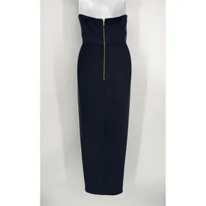 Shona Joy U Wire Bustier Draped Strapless Midi Dress Size 4 Gray Formal Wedding thumbnail 9