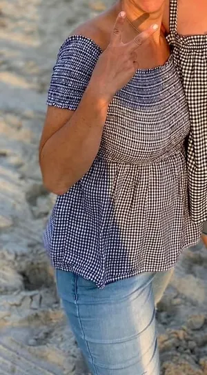Old Navy Navy Smocked Top thumbnail 2