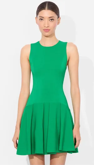Alice + Olivia Adley Drop Wait Mini Dress in Light Emerald 6 thumbnail 1