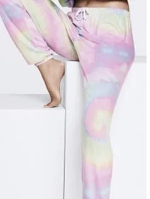 Victoria's Secret PINK Cozy Pastel Rainbow Tie-Dye Pajama Pants thumbnail 2