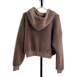 Skims Women’s Size L Teddy Zip Up Hoodie Tigers Eye Brown Comfy‎ Sherpa Lounge thumbnail 6
