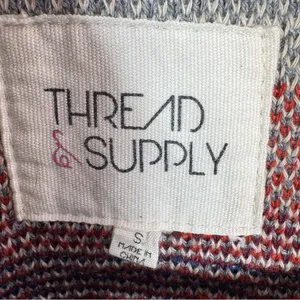 Thread & Supply Aztec Southwestern Print Knit Back Utility‎ Vest Green Small thumbnail 10
