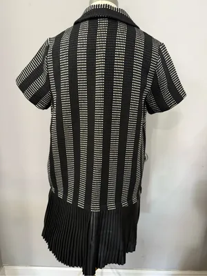 Zara Black Pleated Mini Dress - Shiny A-Line thumbnail 4