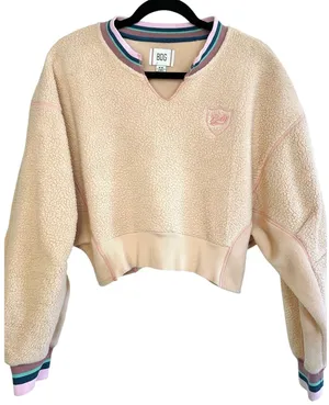 BDG‎ Urban Outfitters Women's M Crop Sherpa Fleece Varsity Streetwear Gorpcore thumbnail 1