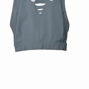Alo‎ Yoga Warrior Ripped Sports Bra Gray Cross Back Strappy Size S Yoga Gym Chic thumbnail 7