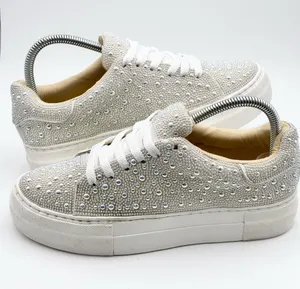 Betsey Johnson Women’s Sidny Pearl Lace-Up Sneakers, Size 6.5 thumbnail 1