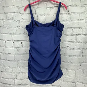SKIMS Sculpting Ruched One-Piece Women's L Midnight Blue Swim Dress Vacation thumbnail 5